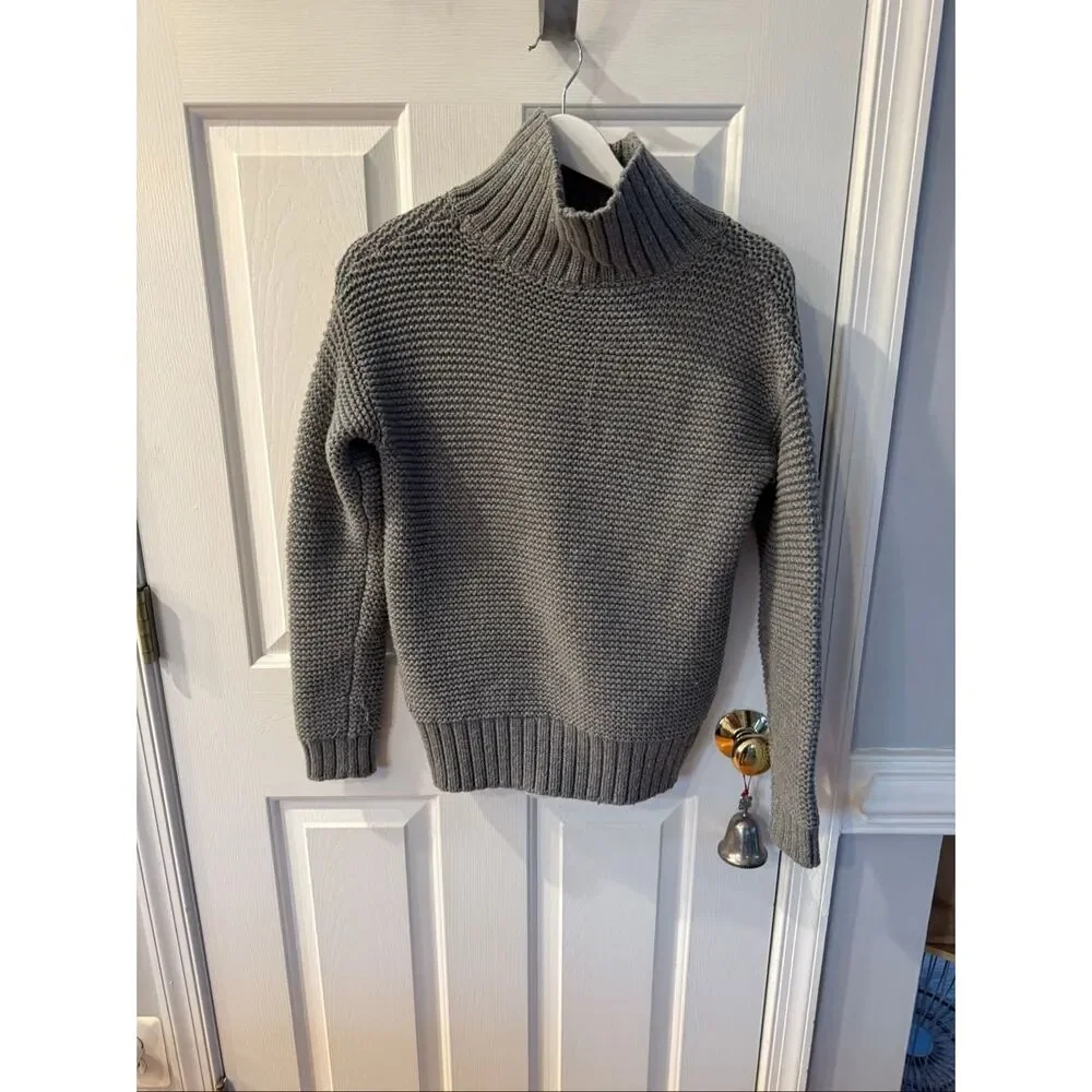 Lululemon Karma Kurmasana Gray Merino Wool Side Zip Sweater sz L - Picture 7 of 7